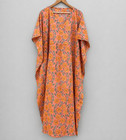 Indian Vintage 100  Cotton Long Beach Maxi Kaftan Dress One Size Caftan Kimono