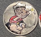 Popeye The Sailor Man Set Hand  Engraved Hobo Coin Nickels