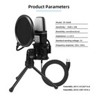 Usb Computer Rgb Condenser Microphone Wired Gaming Mic Recording Studio Dynamic