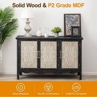 Royalcraft Farmhouse Buffet Cabinet Solid Wood Sideboard Storage Table  Black