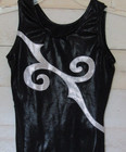 Gk Elite Leotard Black Silver Foil Metallic Gymnastics Cl Childs Girls L