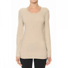 Women s Premium Cotton Basic Long Sleeve T-shirt Top Soft Knit Solids Crew Neck