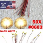 50pcs Pre Wired Warm White  0603 Smd Leds Lighting Kit Pre-soldered Micro Leds
