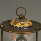 Mechanical Clock Cloisonnee Horologe Glass Around Three Fishes Fl031