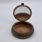 Antique Compact With Mirror Round Purse Size Ladies Makeup Trinket Box Floral