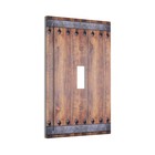 Rustic Brown Wood Plank Barn Door Vintage Country Farmhouse Single Toggle Lig   