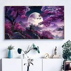 Bohadiy 5d Large Diamond Art Painting moon Moon Tree Mountain 