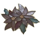 Vtg Mother Of Pearl Necklace Inlay Flower Quartz Rose Green Beads Lee Sands