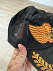 Harley Davidson Vtg 70s Black Velvet Wings Trucker Hat Rare Unbranded Os