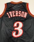 Allen Iverson Signed Philadelphia 76ers Custom Pro Style Stitched Blk Jersey-bas