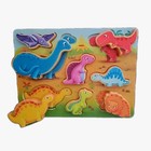 Madison Battat Inc  Fun Easy Wooden Dino Puzzle With Plastic Pieces For Toddlers