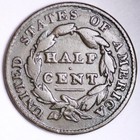 1828 Classic Head Half Cent Choice Vf Free Shipping E101 Aft