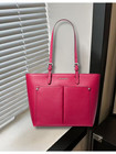 Michael Kors Jet Set Women Medium Double Pocket Shoulder Tote Bag Dark Raspberry