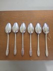 Vintage 1847 Rogers Bros First Love Silverplate Oval Soup Spoons 7 5  Set Of 6
