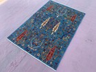 Afghan Chobi Wool Rug 4 x5 11  New Hand Knotted Blue Tree Of Life Pictorial