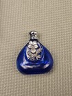 Silver Scenes Miniature Cobalt Blue Perfume Bottle In Original Box