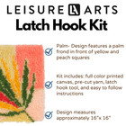 Leisure Arts Latch Hook Kit Palm  16   Latch Hook Kit  Rug Kits  Rug Making