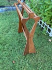 Vintage Oak Wood Wooden Quilt Rack Stand Blanket Bedspread Storage Display
