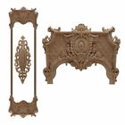Wood Applique Carved Corner Rose Floral Oak Vintage Door Wall Furniture Decor