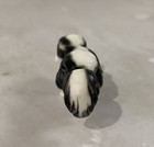 Vintage Skunk Figurine Ceramic Porcelain Miniature Black   White Playful 1 75 