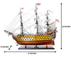 Painted Hms Victory British Royal Navy 1774 Wood Tall Ship Model 37  Semi-built