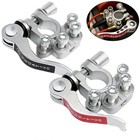 2pc Premium 4 Way Car Battery Terminal Clamp Connectors Quick Release Disconnect