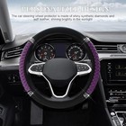 Bling Soft Leather Steering Wheel Cover  15 Inch Colorful Rhinestones Purple