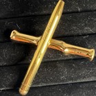 Vintage Givenchy Makeup Brush Gold Tone Bamboo Style Pat   2789304 Free Shipping