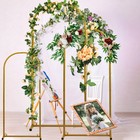 Arch Flower Backdrop Stand  6ft  5ft  4ft Set Of 3 Golden Metal For Wedding Baby