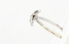 14k Solid White Gold Natural Diamond Solitaire Ladies Flower Ring Size 7