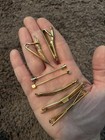 Vintage Men   s Accessories Tie Bar Collar Stay Clip Pin Set Of 7 Gold Tone