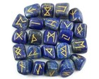 Lapis Lazuli Rune Crystal Stones Set Elder Futhark Reiki Healing Gemstone 25 Pcs