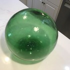 Vintage Large Green 12  Diameter Japanese Glass Fishing Float Hand Blown