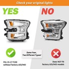Weelmoto Pair Headlights Assembly For 2015 2016 2017 Ford F150 Chrome Headlamps