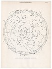 Constellation Star Map Northern Southern Hemisphere Antique Original 1910 Print