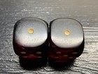 Vintage Catalin Bakelite Dice Pair Large Cherry Red Translucent Phenolic