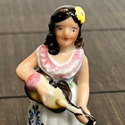 Collectible Occupied Japan Hawaiian Hula Girl Ukulele Ceramic Porcelain  h6