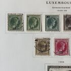 1928-1939 Luxembourg Mint Used Stamps Complete Album Page Ovpt Sotn Rampant Lion