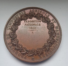 1849 French Agriculture Exposition  Prize Award Art Bronze Medal