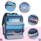 Stylish A3 Art Portfolio Backpack - 15x18 Inch Artist Travel Tote Bag In Blue