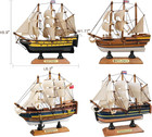 Sailingstory Wooden Classic Sailing Ship Model Sailboat Decor 6 3  Set Of 4