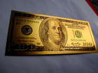 One Hundred Dollar Bill Gold  Money  Copy Banknote   New
