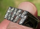 Kiss  stainless Steel  Diamond Cut Stones Sparkling Kiss Logo Ring