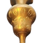 Vintage Etched Solid Brass Ruffled Bud Vase Made In India