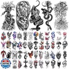 77 Sheets Temporary Tattoo For Women Men  17 Sheets Half Arm Snake Skull Butt