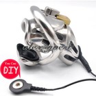 New 316 Stainless Steel Electricity Chastity Device Male Belt Lock Cage