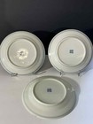 Set Of 3 Vintage Chinese Blue   White Porcelain Plates 9  Pagoda Landscape