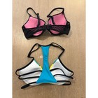 Victoria s Secret Pink 34b Push Up Bra Lot Of 2 Black Lace Neon Blue Yellow