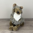 Folkmanis Folktails Coyote Hand Puppet Large Plush Gray Brown Stuffed Animal Toy
