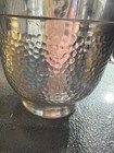 Made In Italy Vtg Mcm Hammered Aluminum Ice Bucket W lid Silver
